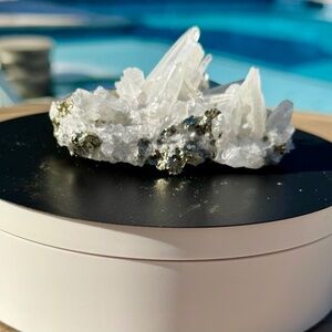 ✨  Beautiful Unique Pyrite + Quartz Crystal Cluster ✨